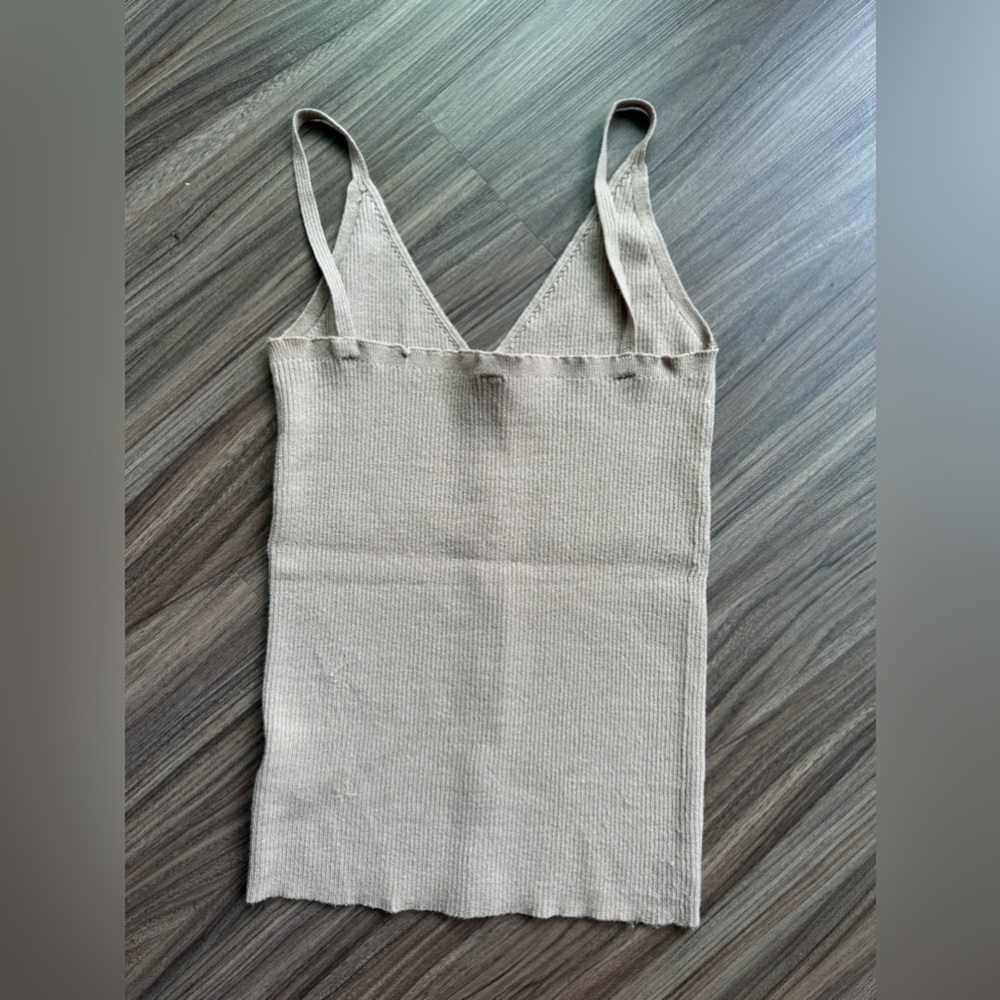 WISHLIST | Knit Cami Tank Top | Button Down | Beige | Size Small | NEVER WORN - Picture 2 of 2
